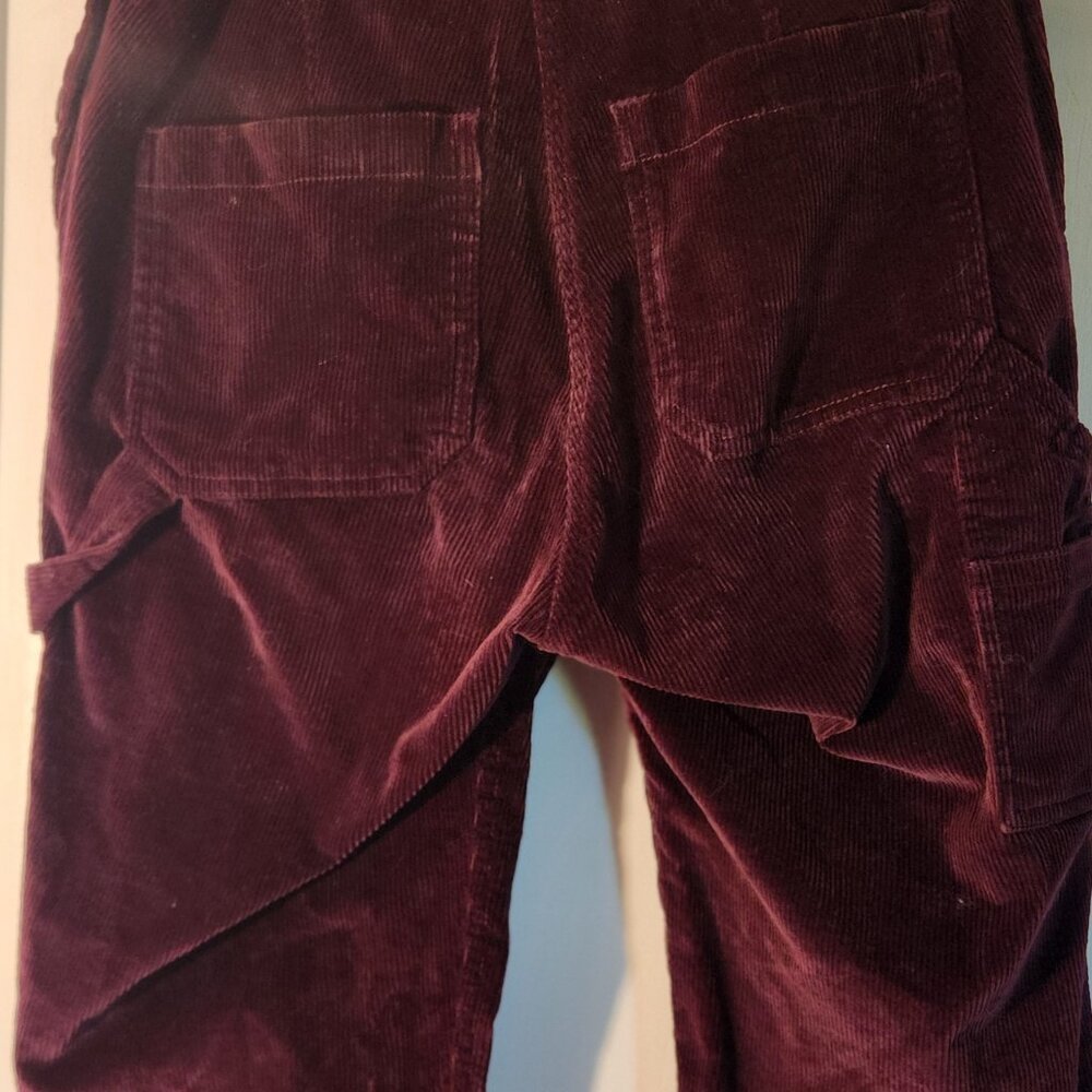 Wildfang Unisex Maroon Corduroy Overalls - Picture 5 of 5